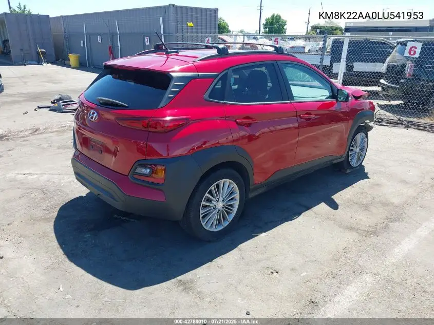 2020 Hyundai Kona Sel VIN: KM8K22AA0LU541953 Lot: 42789010