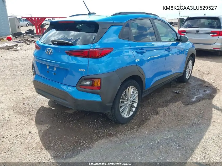 2020 Hyundai Kona Sel VIN: KM8K2CAA3LU529527 Lot: 42807503