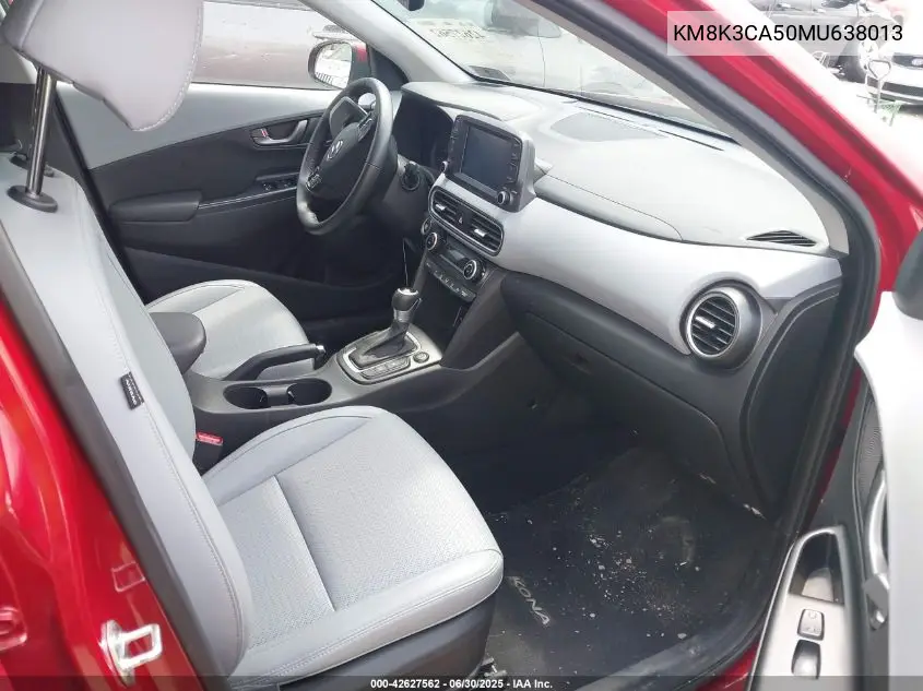 2021 Hyundai Kona Limited VIN: KM8K3CA50MU638013 Lot: 42627562