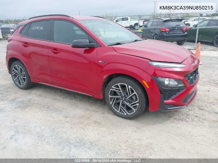 2022 Hyundai Kona N Line VIN: KM8K3CA39NU850215 Lot: 12318586