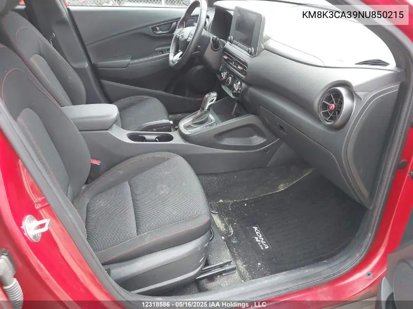 2022 Hyundai Kona N Line VIN: KM8K3CA39NU850215 Lot: 12318586