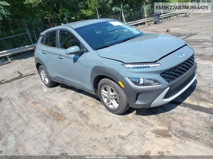 2022 Hyundai Kona Se VIN: KM8K22AB7NU864425 Lot: 42791062