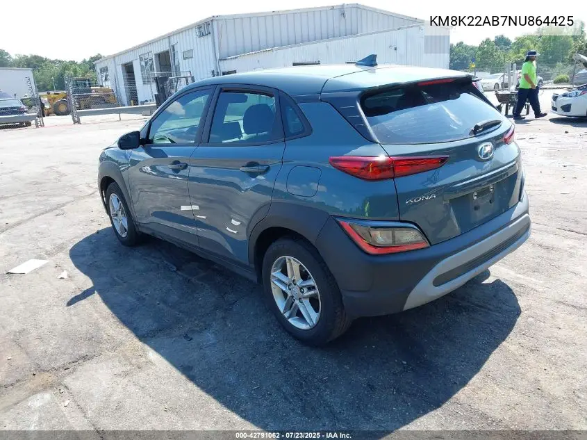 2022 Hyundai Kona Se VIN: KM8K22AB7NU864425 Lot: 42791062