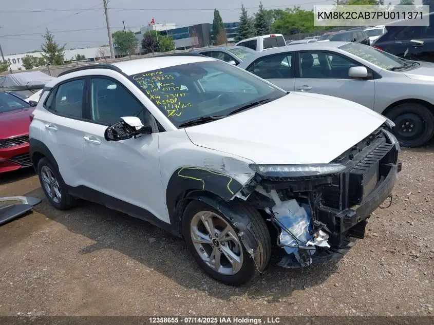 2023 Hyundai Kona Se VIN: KM8K2CAB7PU011371 Lot: 12358655
