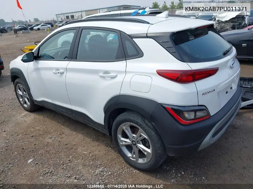2023 Hyundai Kona Se VIN: KM8K2CAB7PU011371 Lot: 12358655