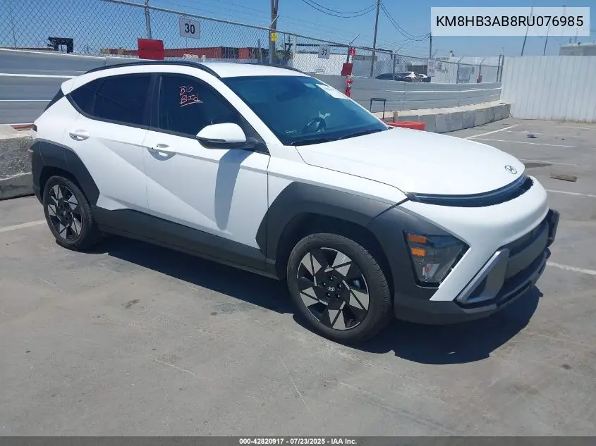 2024 Hyundai Kona Sel VIN: KM8HB3AB8RU076985 Lot: 42820917