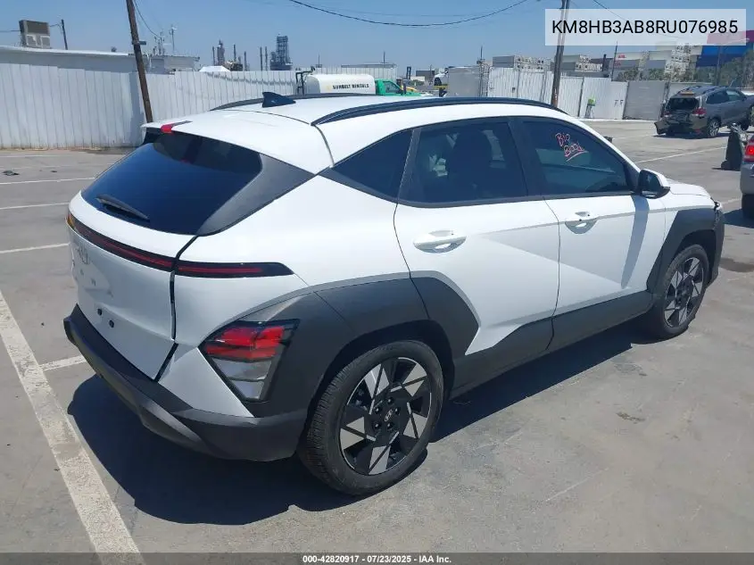 2024 Hyundai Kona Sel VIN: KM8HB3AB8RU076985 Lot: 42820917