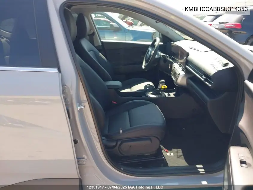 2025 Hyundai Kona Sel VIN: KM8HCCAB8SU314353 Lot: 12351917