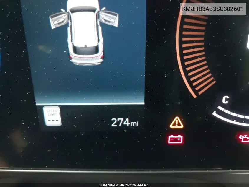 2025 Hyundai Kona Sel VIN: KM8HB3AB3SU302601 Lot: 42815152