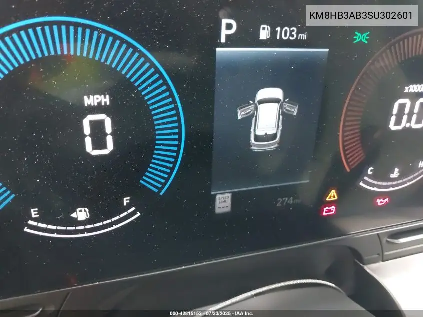2025 Hyundai Kona Sel VIN: KM8HB3AB3SU302601 Lot: 42815152
