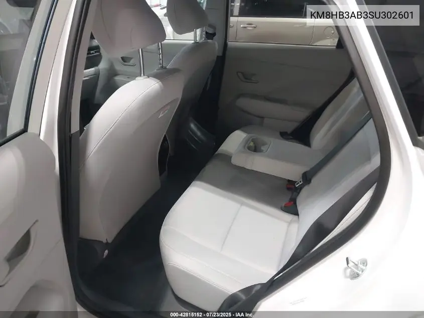 2025 Hyundai Kona Sel VIN: KM8HB3AB3SU302601 Lot: 42815152