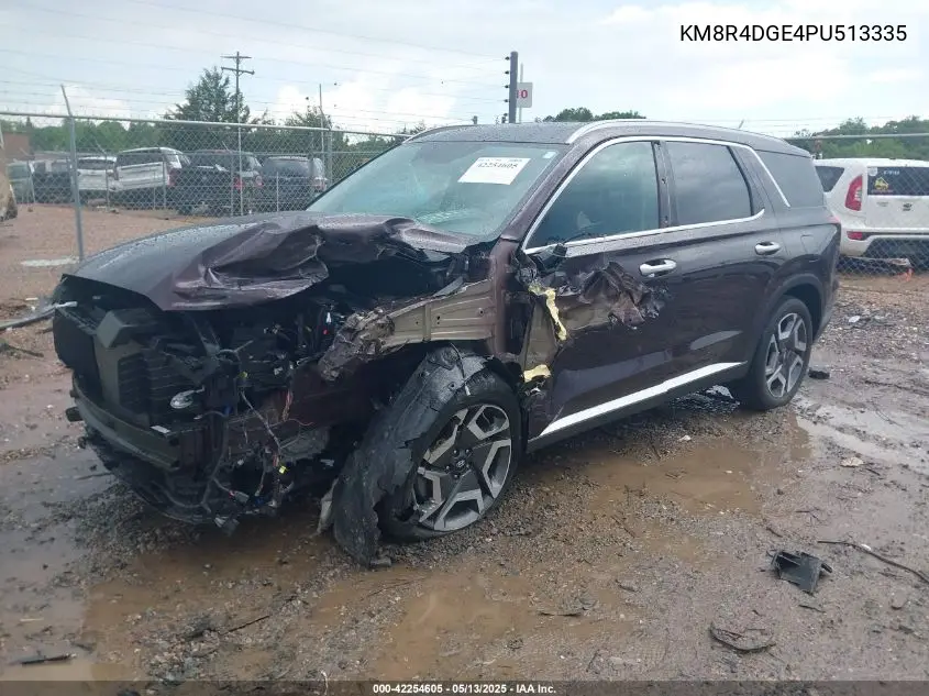 2023 Hyundai Palisade Sel VIN: KM8R4DGE4PU513335 Lot: 42254605