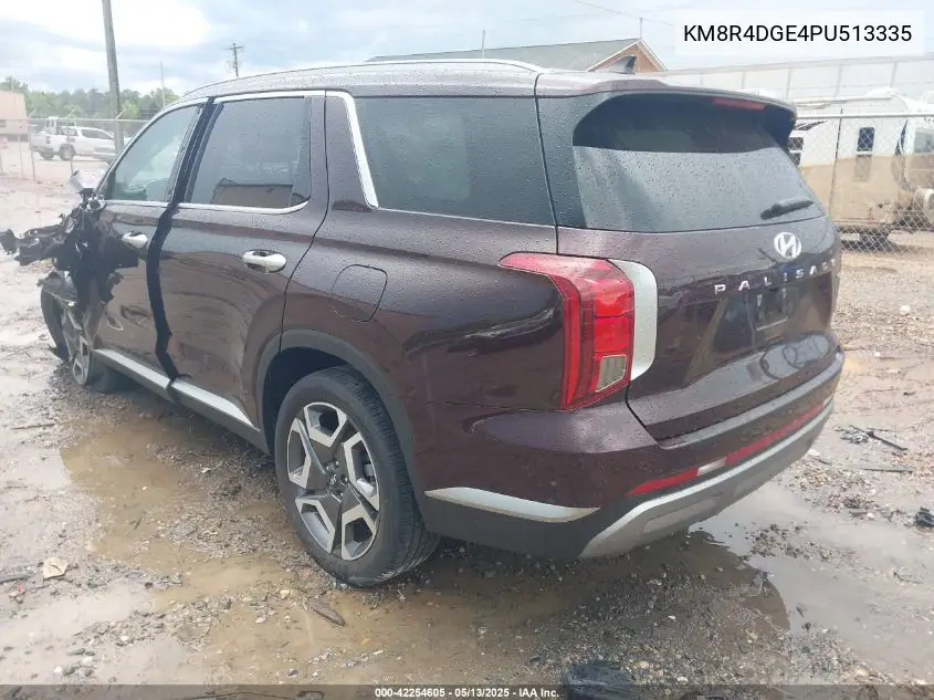 2023 Hyundai Palisade Sel VIN: KM8R4DGE4PU513335 Lot: 42254605