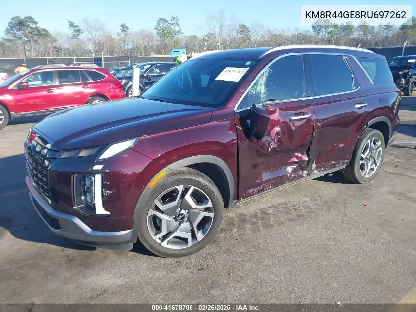2024 Hyundai Palisade Sel VIN: KM8R44GE8RU697262 Lot: 41678708