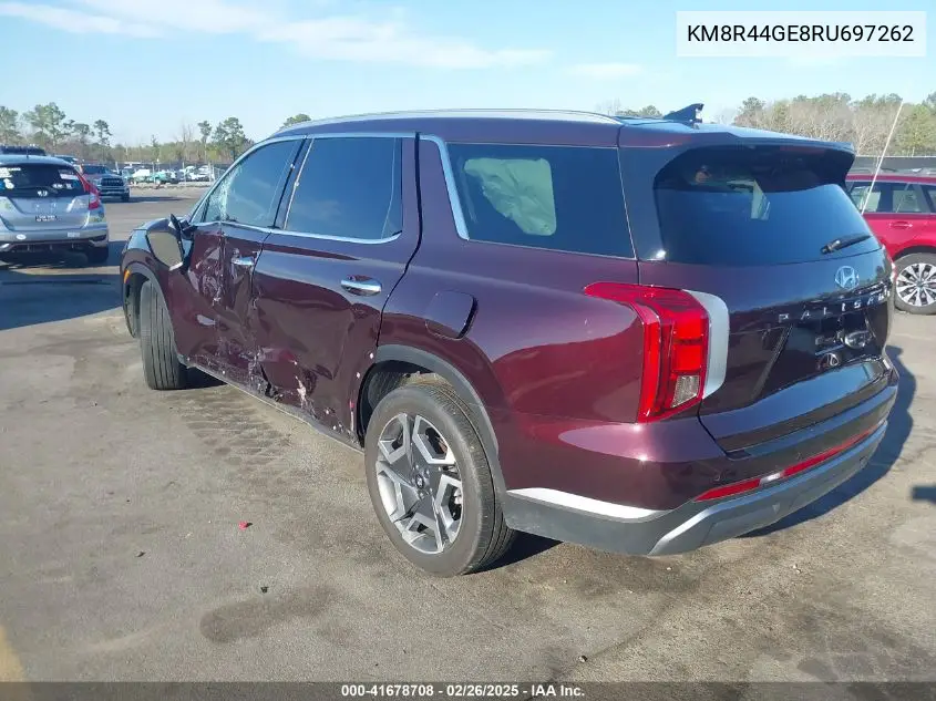 2024 Hyundai Palisade Sel VIN: KM8R44GE8RU697262 Lot: 41678708