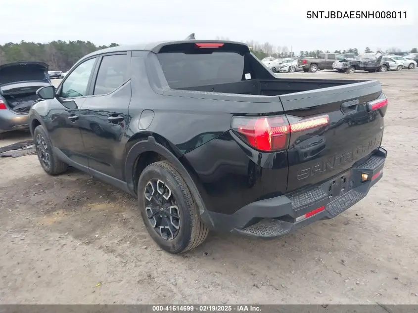 2022 Hyundai Santa Cruz Sel VIN: 5NTJBDAE5NH008011 Lot: 41614699