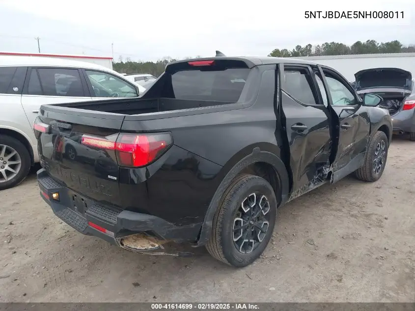 2022 Hyundai Santa Cruz Sel VIN: 5NTJBDAE5NH008011 Lot: 41614699