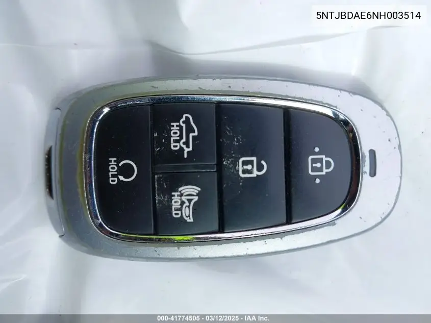 2022 Hyundai Santa Cruz Sel VIN: 5NTJBDAE6NH003514 Lot: 41774505