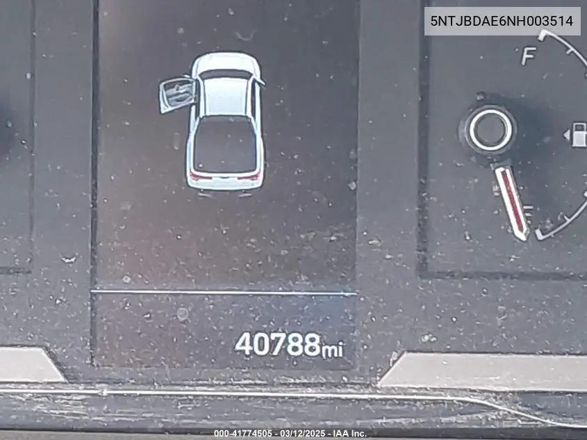 2022 Hyundai Santa Cruz Sel VIN: 5NTJBDAE6NH003514 Lot: 41774505