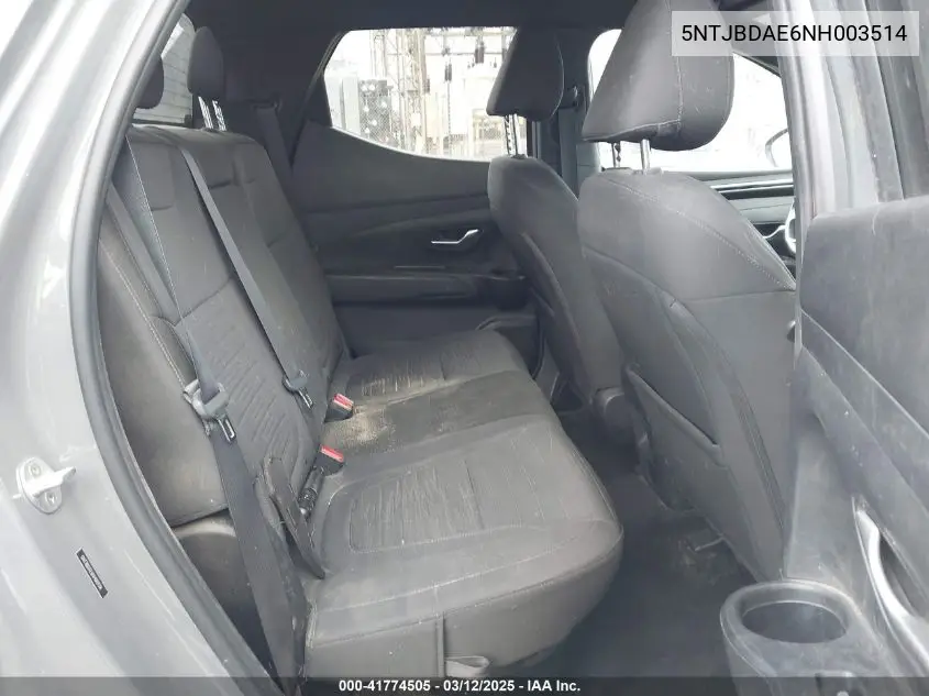 2022 Hyundai Santa Cruz Sel VIN: 5NTJBDAE6NH003514 Lot: 41774505