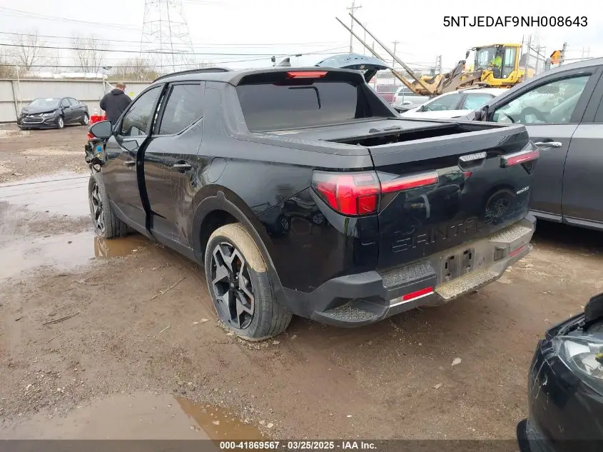 2022 Hyundai Santa Cruz Limited VIN: 5NTJEDAF9NH008643 Lot: 41869567