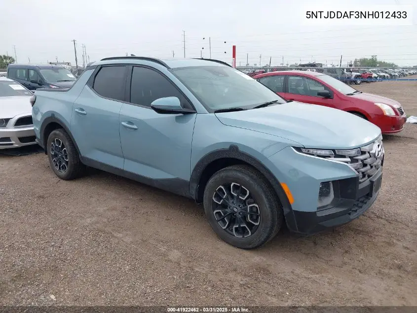 2022 Hyundai Santa Cruz Sel Premium VIN: 5NTJDDAF3NH012433 Lot: 41922462