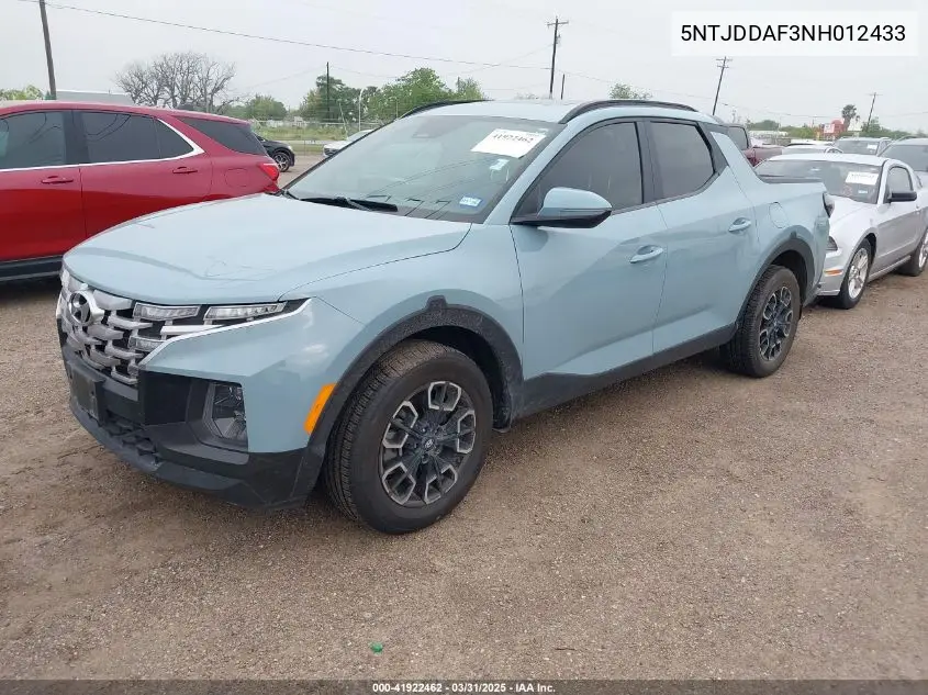 2022 Hyundai Santa Cruz Sel Premium VIN: 5NTJDDAF3NH012433 Lot: 41922462