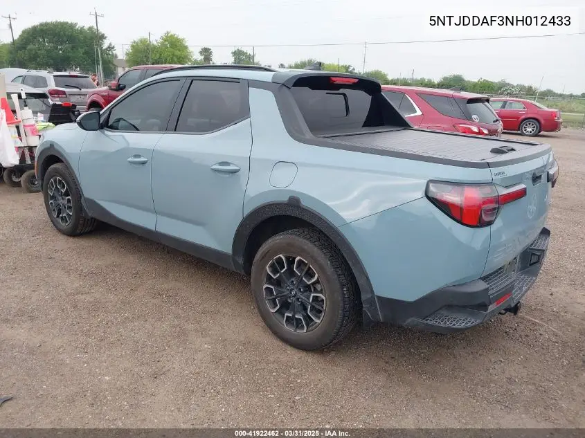 2022 Hyundai Santa Cruz Sel Premium VIN: 5NTJDDAF3NH012433 Lot: 41922462