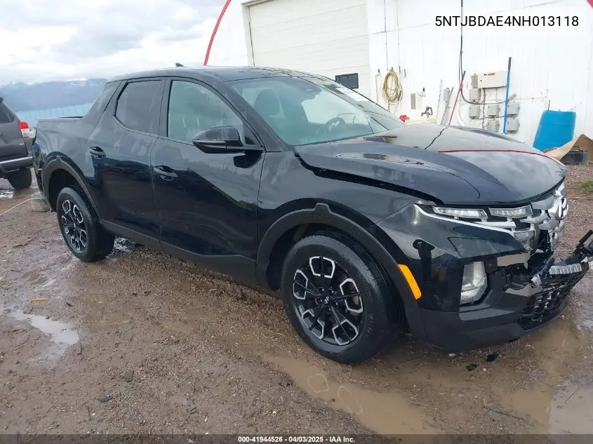 2022 Hyundai Santa Cruz Sel VIN: 5NTJBDAE4NH013118 Lot: 41944526