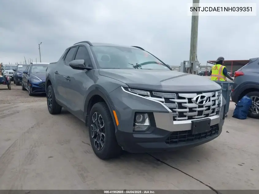 2022 Hyundai Santa Cruz Sel VIN: 5NTJCDAE1NH039351 Lot: 41952685