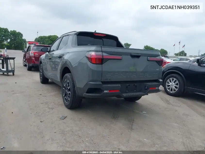 2022 Hyundai Santa Cruz Sel VIN: 5NTJCDAE1NH039351 Lot: 41952685