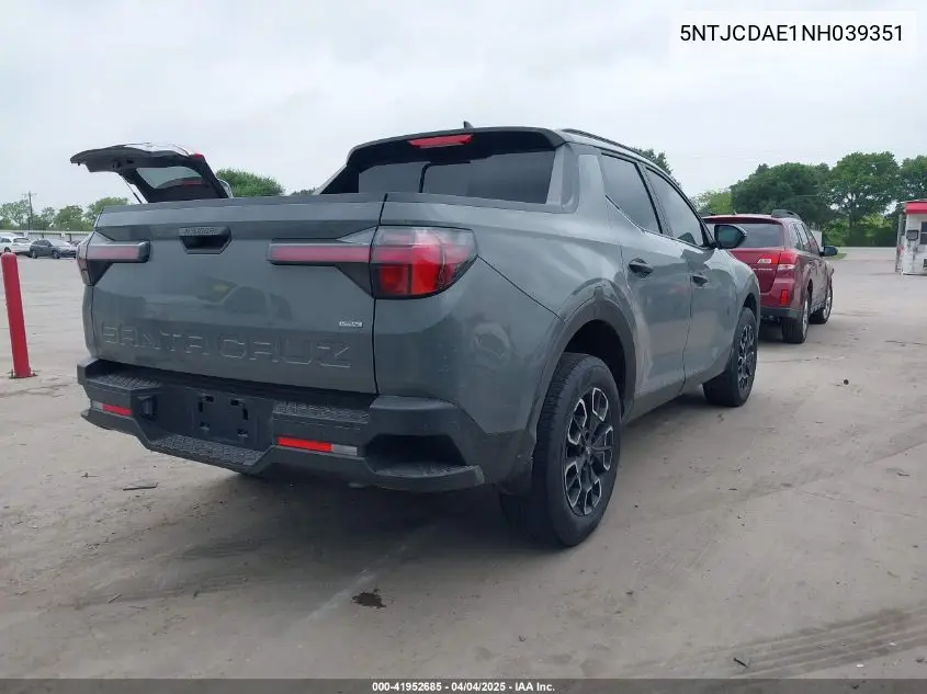 2022 Hyundai Santa Cruz Sel VIN: 5NTJCDAE1NH039351 Lot: 41952685