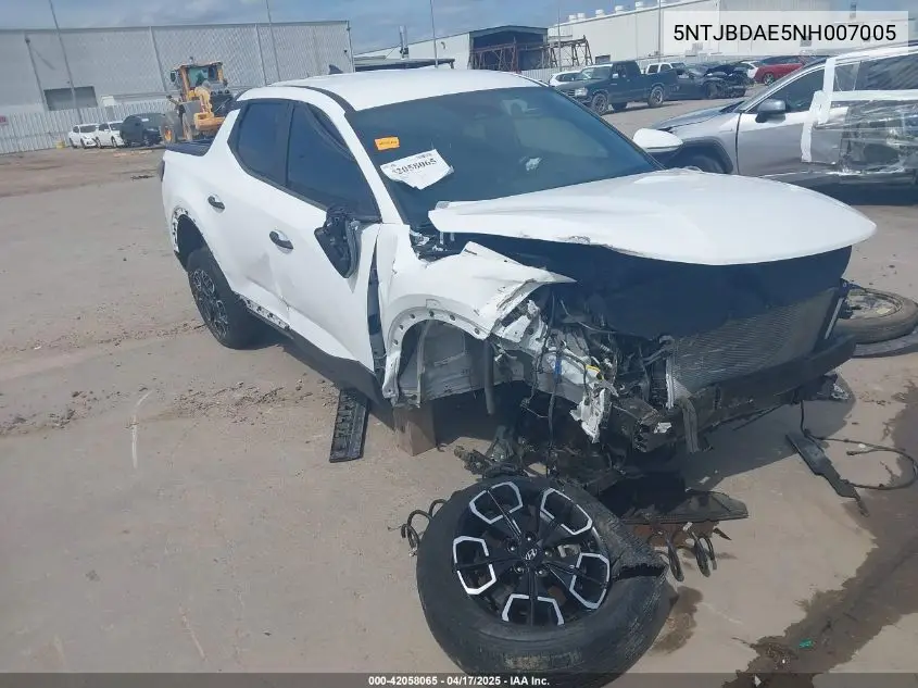 2022 Hyundai Santa Cruz Sel VIN: 5NTJBDAE5NH007005 Lot: 42058065
