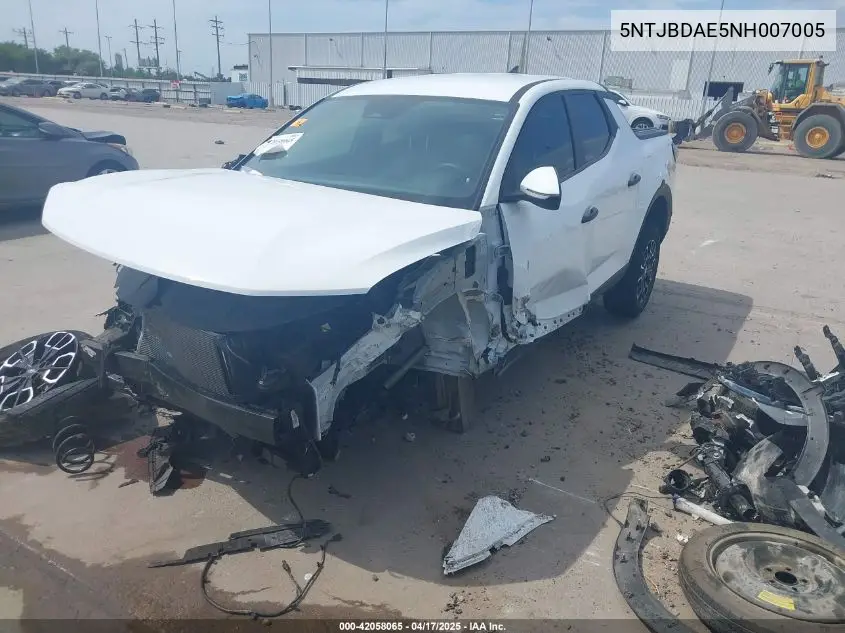 2022 Hyundai Santa Cruz Sel VIN: 5NTJBDAE5NH007005 Lot: 42058065