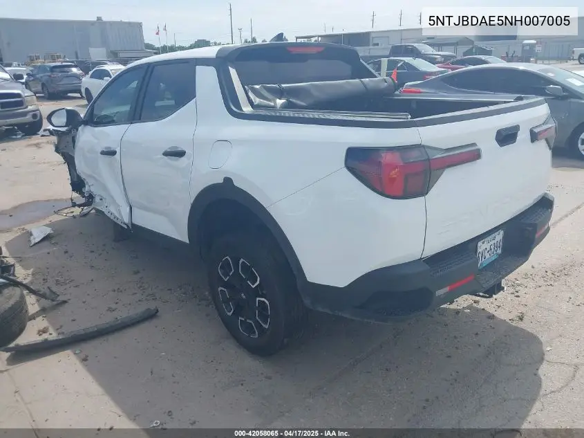 2022 Hyundai Santa Cruz Sel VIN: 5NTJBDAE5NH007005 Lot: 42058065