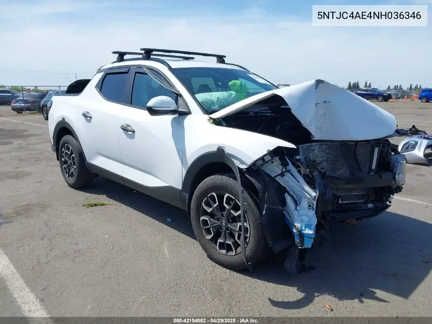 2022 Hyundai Santa Cruz Sel VIN: 5NTJC4AE4NH036346 Lot: 42154082