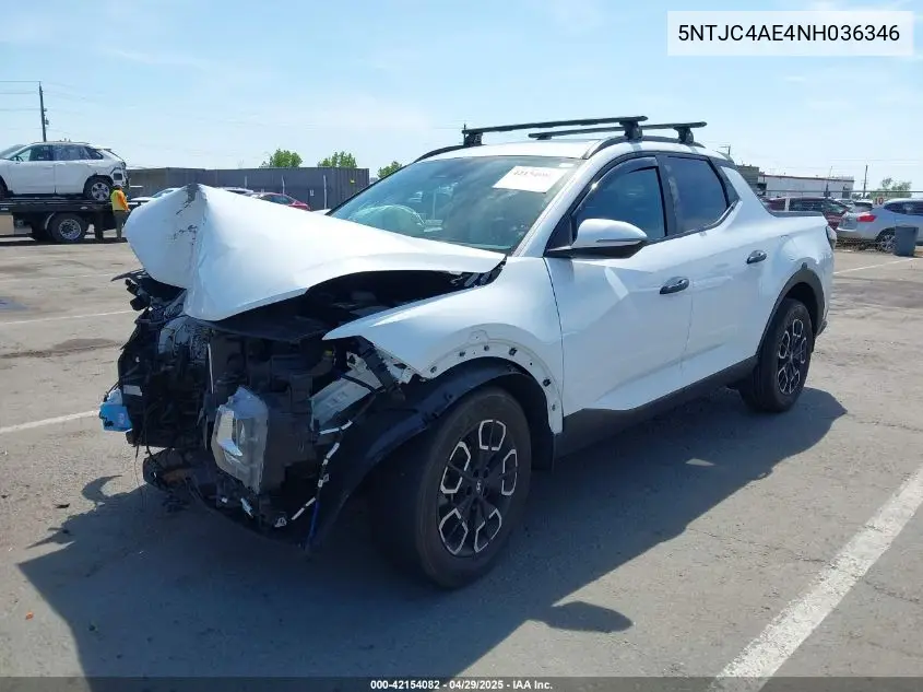 2022 Hyundai Santa Cruz Sel VIN: 5NTJC4AE4NH036346 Lot: 42154082