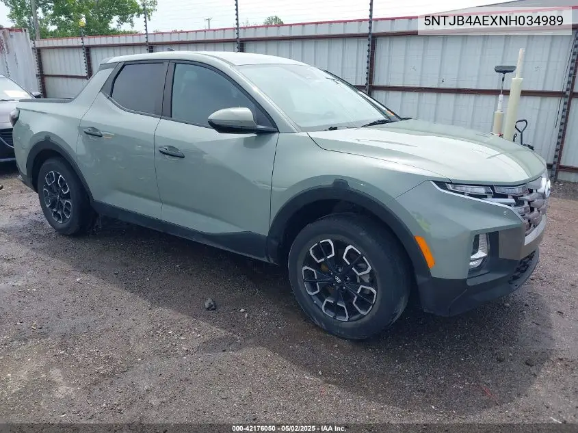 2022 Hyundai Santa Cruz Sel VIN: 5NTJB4AEXNH034989 Lot: 42176050
