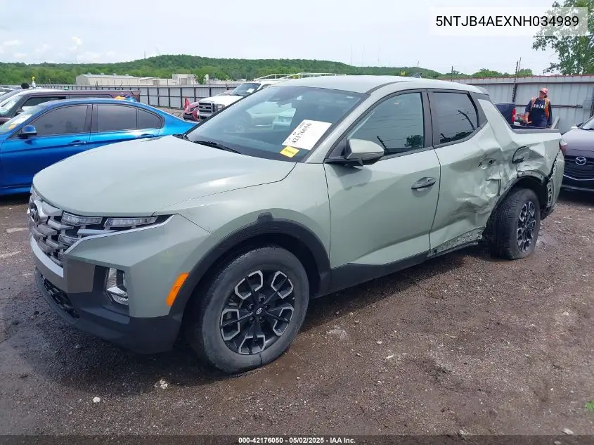 2022 Hyundai Santa Cruz Sel VIN: 5NTJB4AEXNH034989 Lot: 42176050