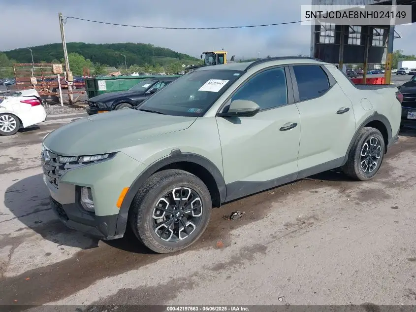 2022 Hyundai Santa Cruz Sel VIN: 5NTJCDAE8NH024149 Lot: 42197663