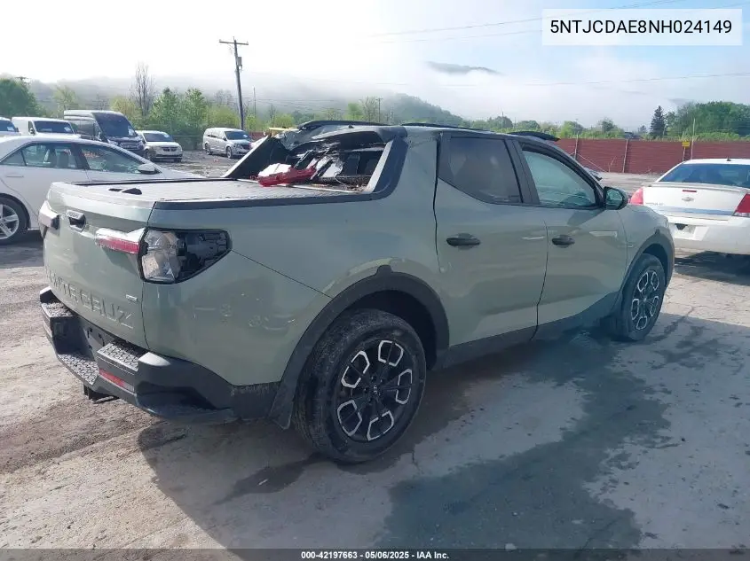 2022 Hyundai Santa Cruz Sel VIN: 5NTJCDAE8NH024149 Lot: 42197663