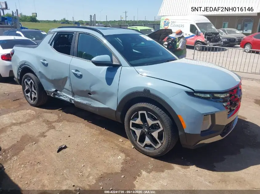 2022 Hyundai Santa Cruz Limited VIN: 5NTJEDAF2NH016146 Lot: 42241739