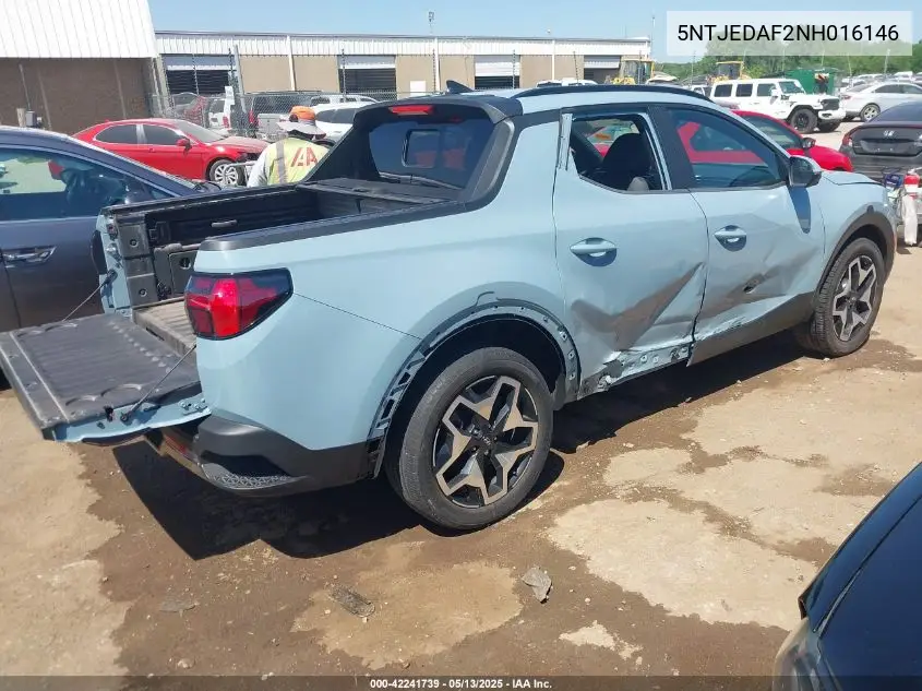 2022 Hyundai Santa Cruz Limited VIN: 5NTJEDAF2NH016146 Lot: 42241739