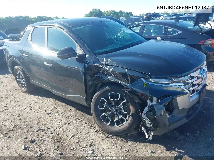 2022 Hyundai Santa Cruz Sel VIN: 5NTJBDAE6NH012987 Lot: 42318391