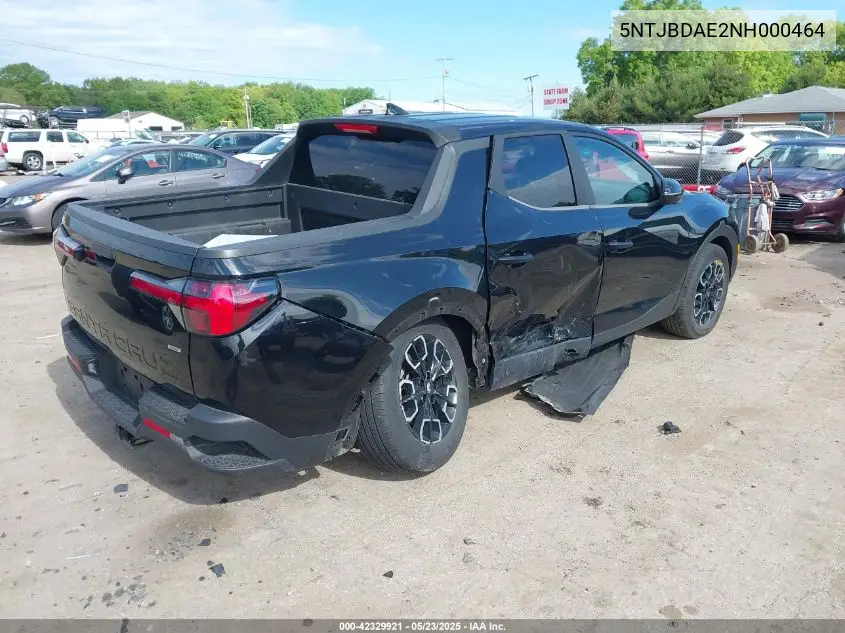 2022 Hyundai Santa Cruz Sel VIN: 5NTJBDAE2NH000464 Lot: 42329921