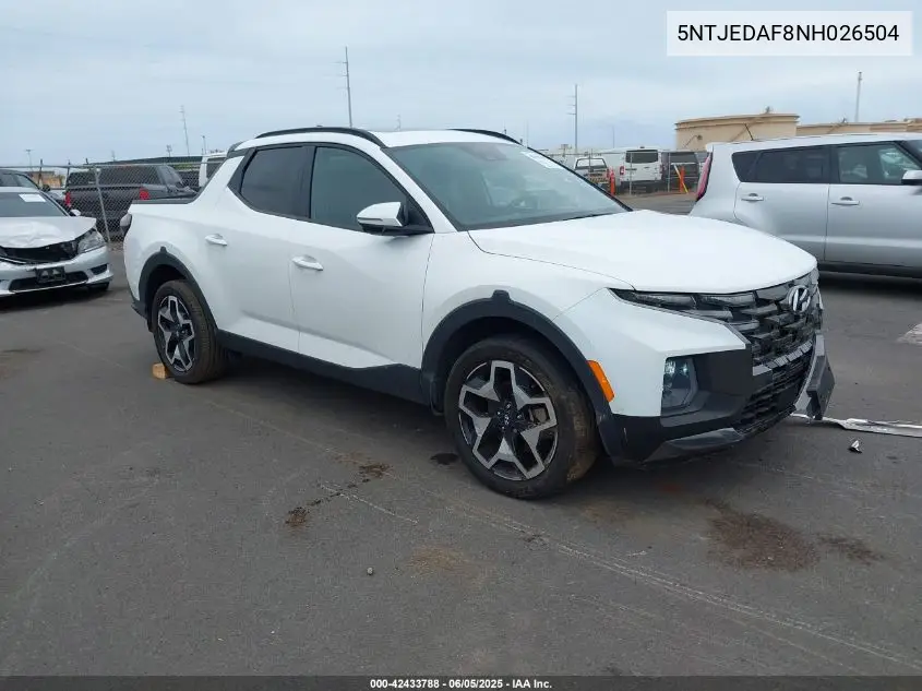 2022 Hyundai Santa Cruz Limited VIN: 5NTJEDAF8NH026504 Lot: 42433788