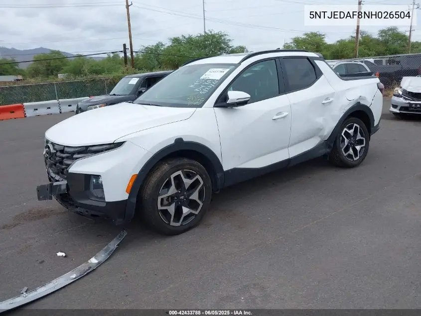 2022 Hyundai Santa Cruz Limited VIN: 5NTJEDAF8NH026504 Lot: 42433788
