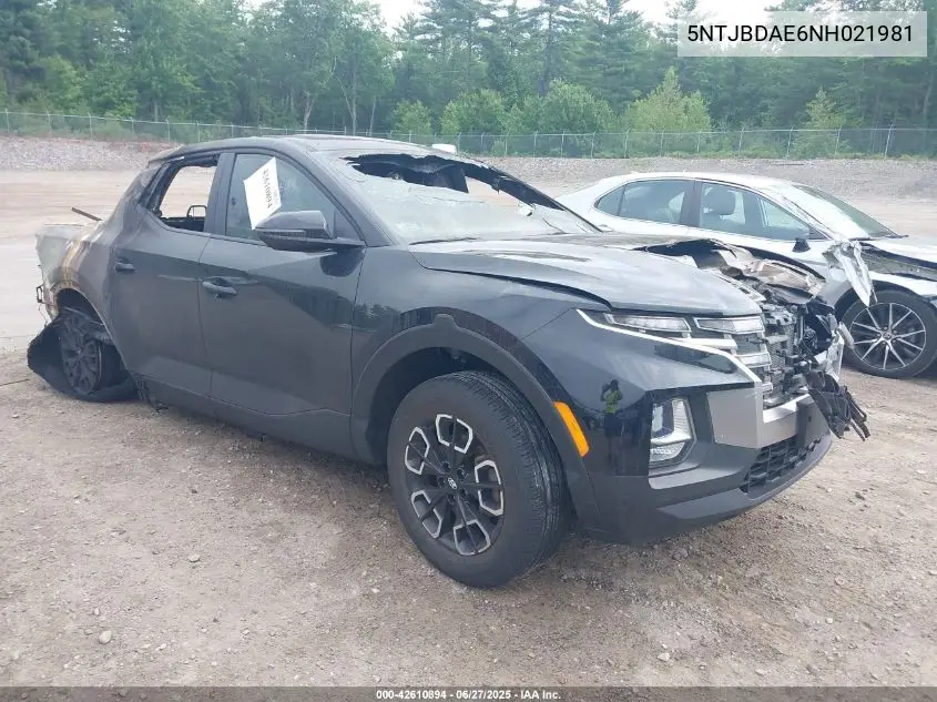 2022 Hyundai Santa Cruz Sel VIN: 5NTJBDAE6NH021981 Lot: 42610894