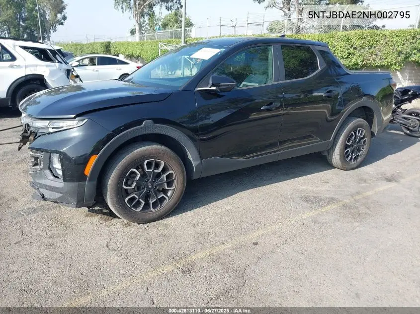 2022 Hyundai Santa Cruz Sel VIN: 5NTJBDAE2NH002795 Lot: 42613110