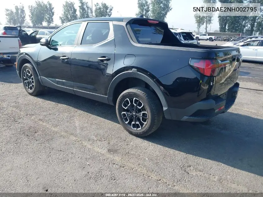 2022 Hyundai Santa Cruz Sel VIN: 5NTJBDAE2NH002795 Lot: 42613110